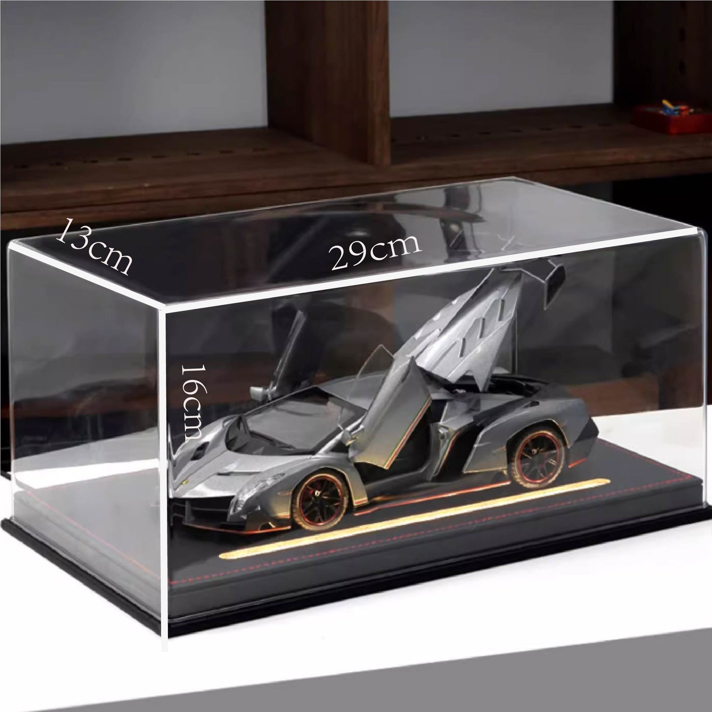 1:24 Premium Acrylic Car Model Display Box with Leather Base