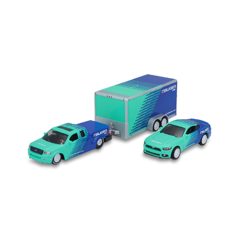 1:64 Ford & Chevrolet 3-in-1 Trailer Alloy Car Model Metal Vehicle
