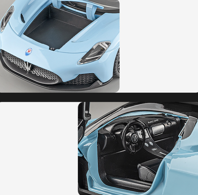 1:24 Maserati MC20 Alloy Car Model - With Openable Doors