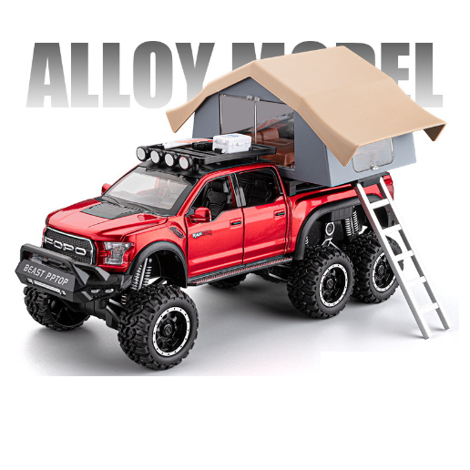 1:32 Ford Raptor Pickup Truck with Camper Alloy Model