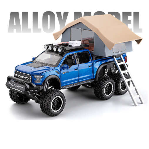 1:32 Ford Raptor Pickup Truck with Camper Alloy Model