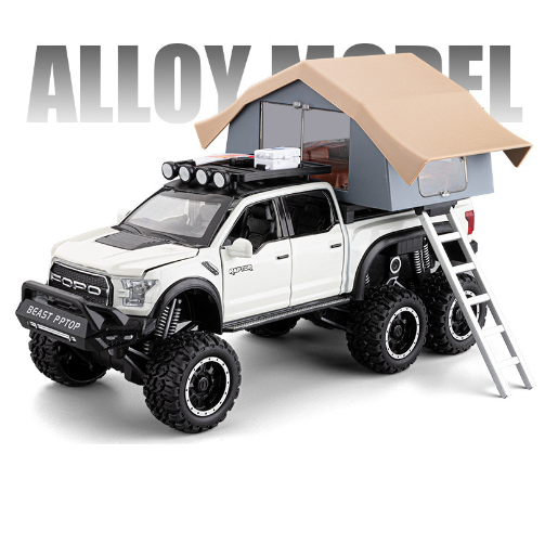 1:32 Ford Raptor Pickup Truck with Camper Alloy Model