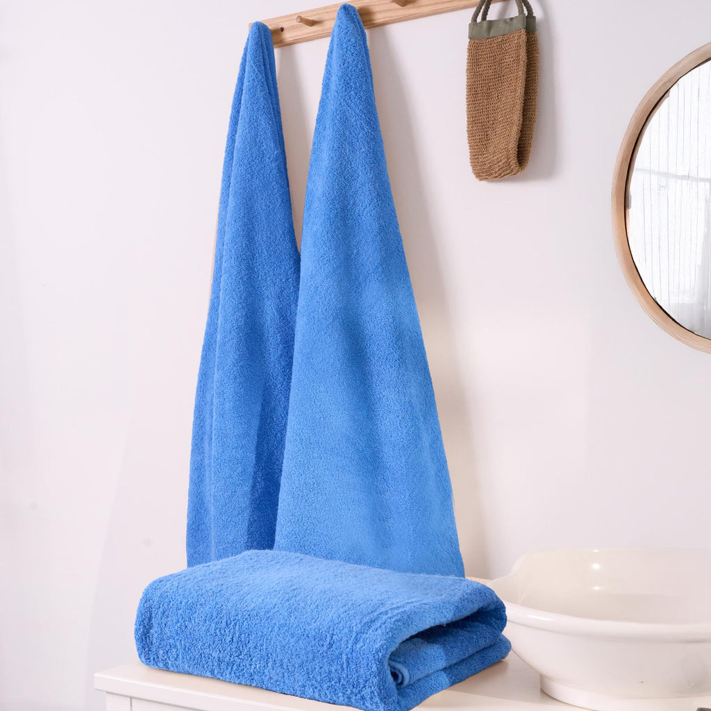 Badehandtuch 90 x 150 cm | 6er-Set – 100 % Baumwolle – Blau