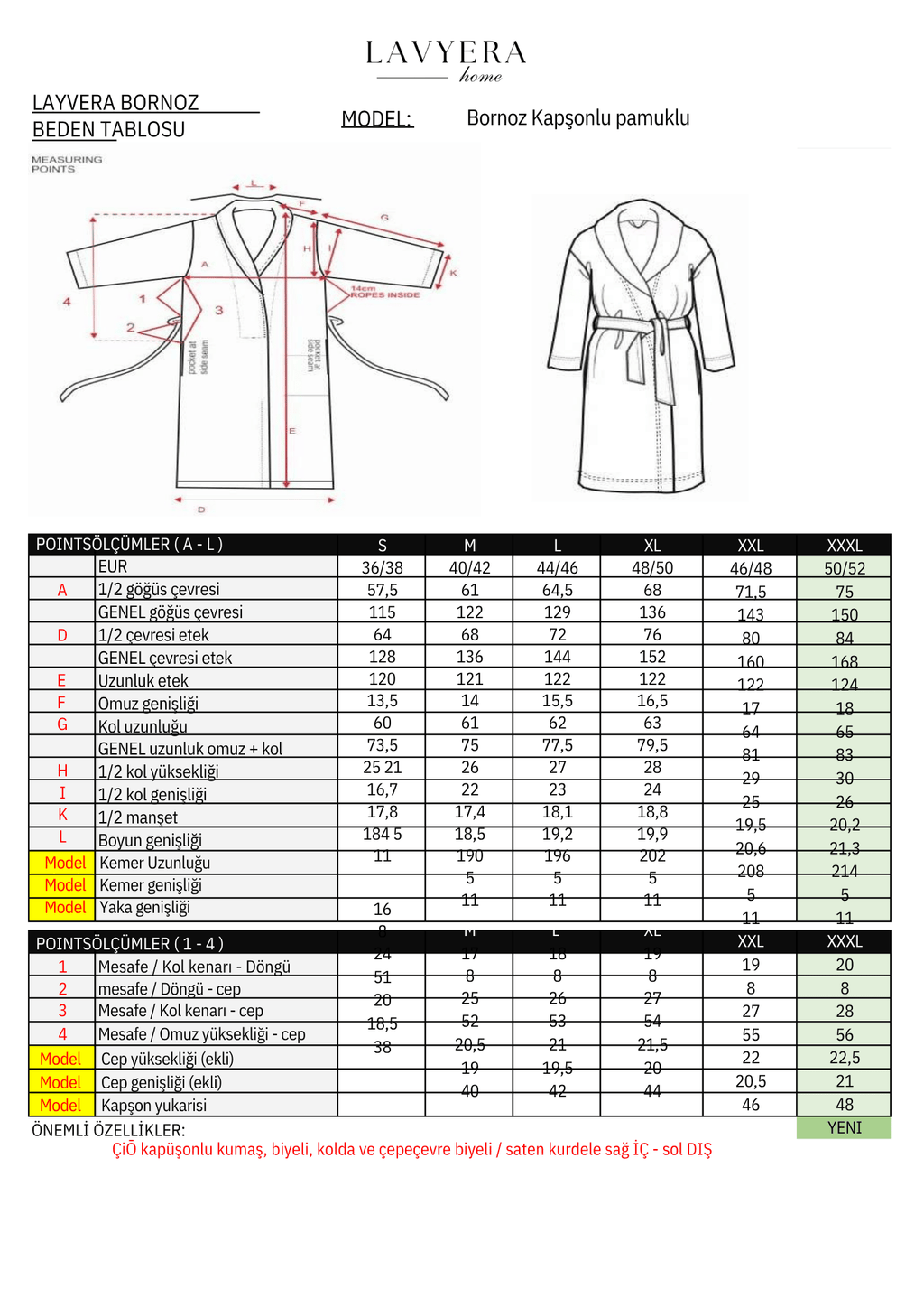 Layvera Bornoz | %100 Pamuk-Kapüşonlu-Biyeli-Cepli-Mint Green