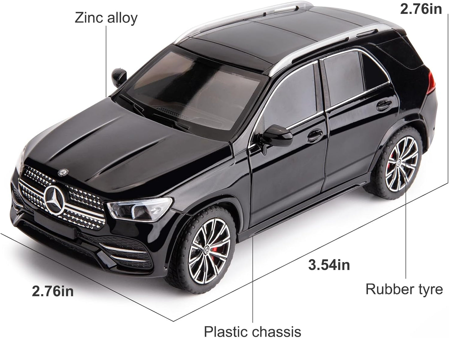 1:24 Alloy Die-cast  Mercedes-Benz GLE 350 Toy Car with Sound and Light