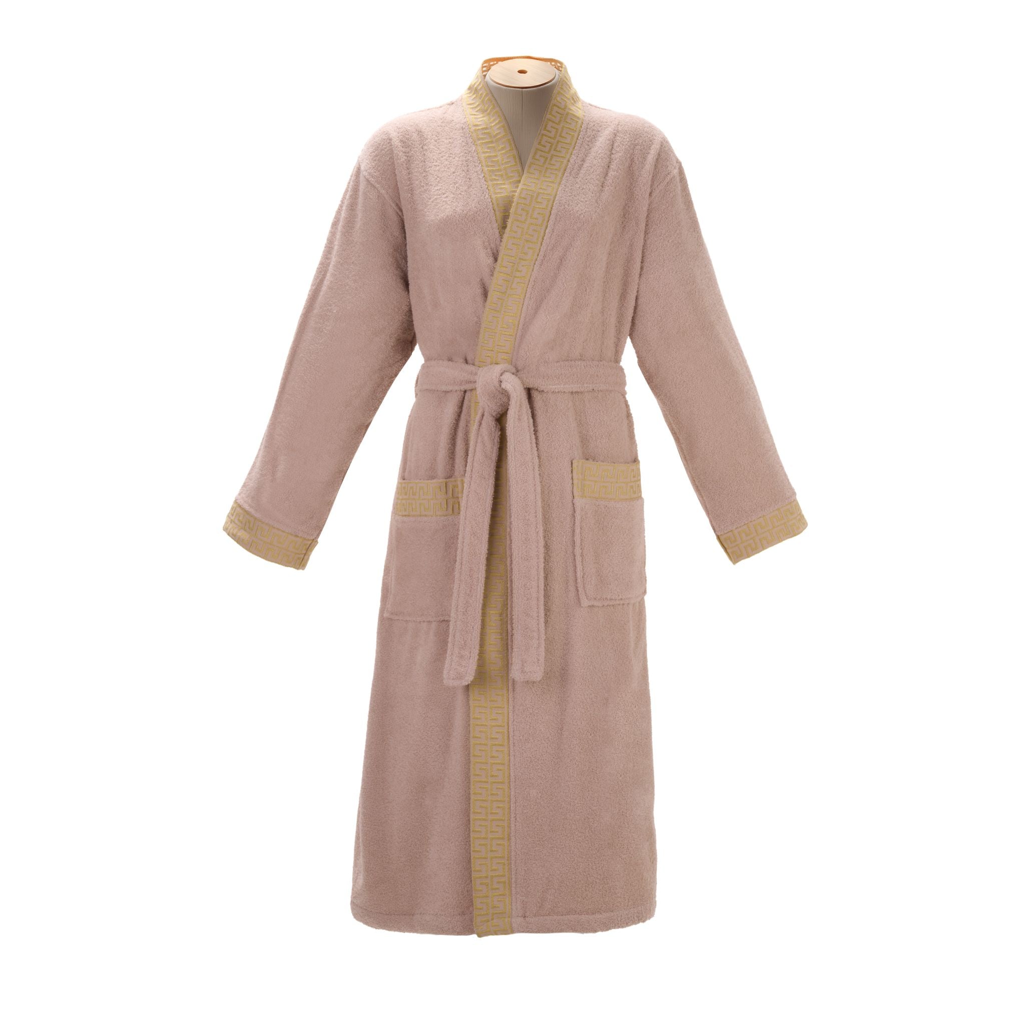 Layvera Bornoz Greek Bej | %100 Pamuk-Greek Desen-Cepli