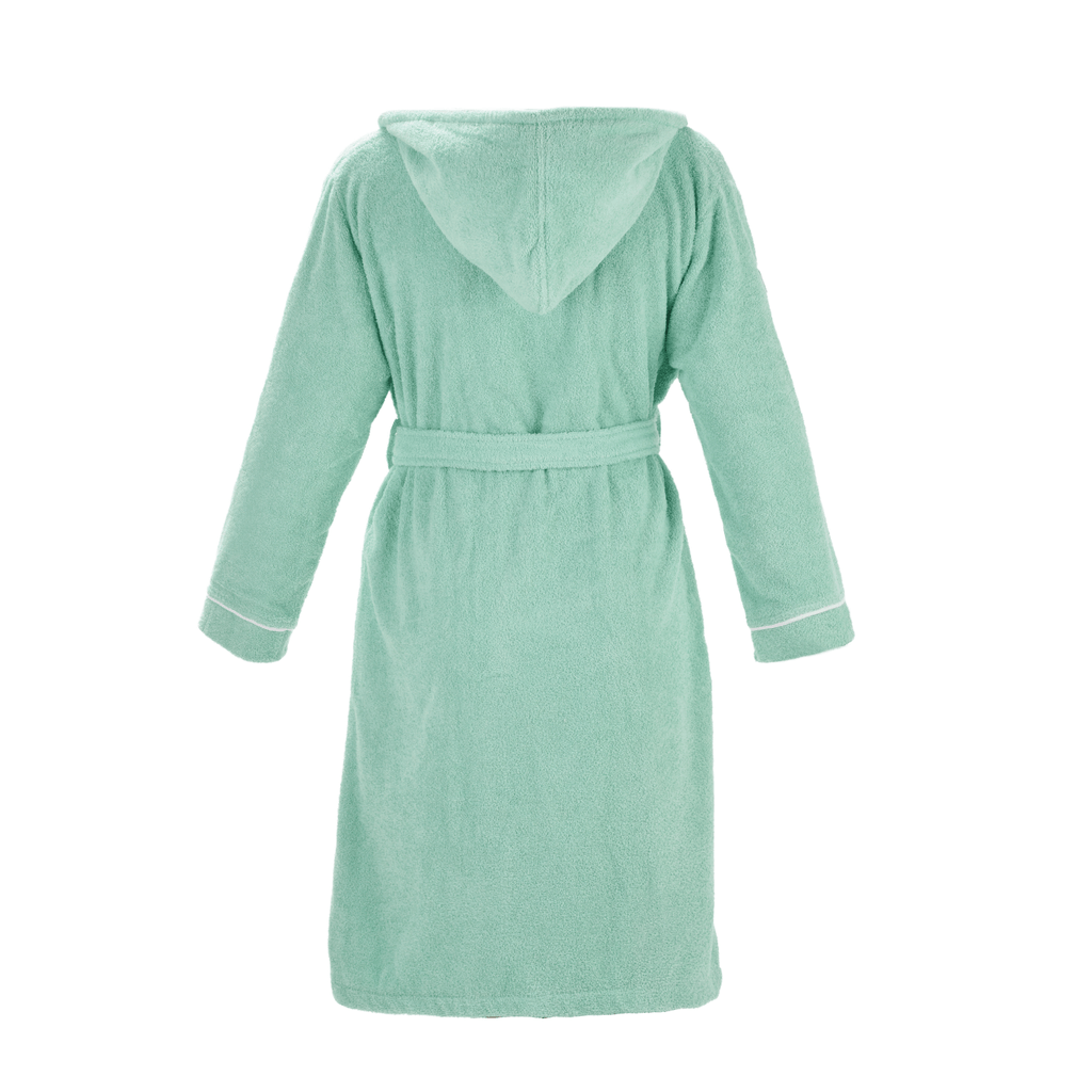 Layvera Bornoz | %100 Pamuk-Kapüşonlu-Biyeli-Cepli-Mint Green