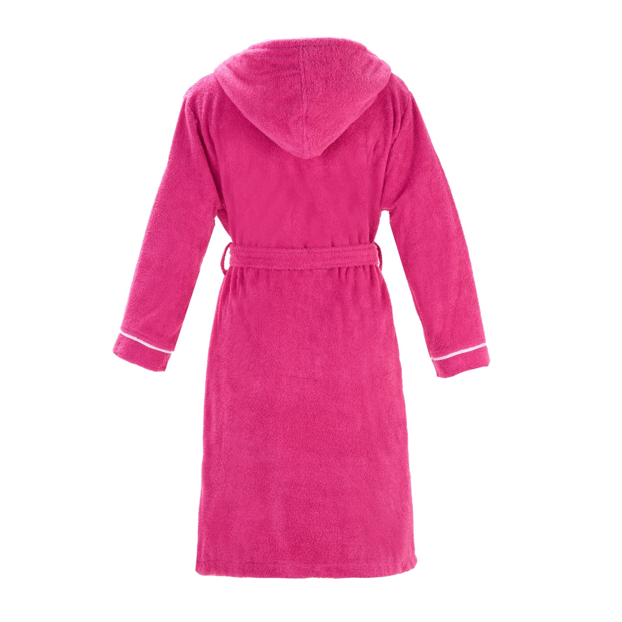 Layvera Bornoz Fuşya | %100 Pamuk-Kapüşonlu-Biyeli-Cepli