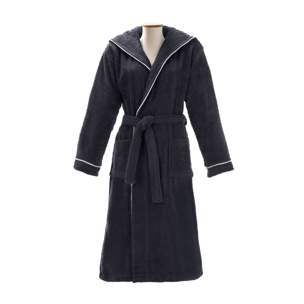 Layvera Bornoz Antrasit | %100 Pamuk-Kapüşonlu-Biyeli-Cepli