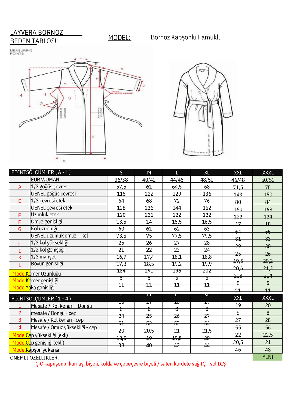 Layvera Bornoz Pembe | %100 Pamuk-Kapüşonlu-Biyeli-Cepli