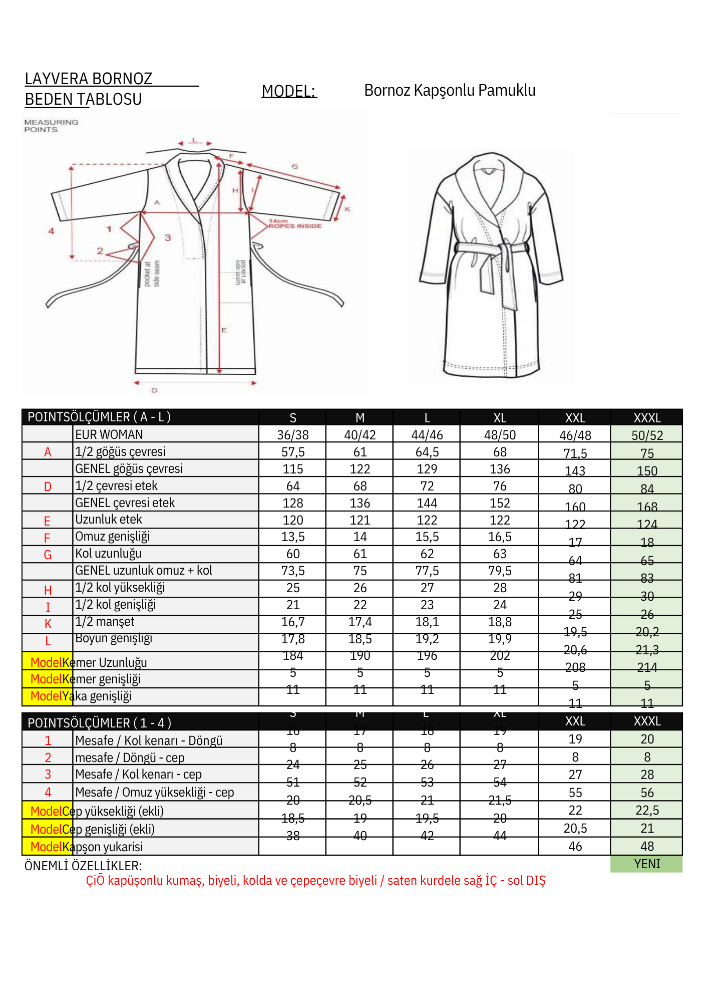 Layvera Bornoz Pembe | %100 Pamuk-Kapüşonlu-Biyeli-Cepli