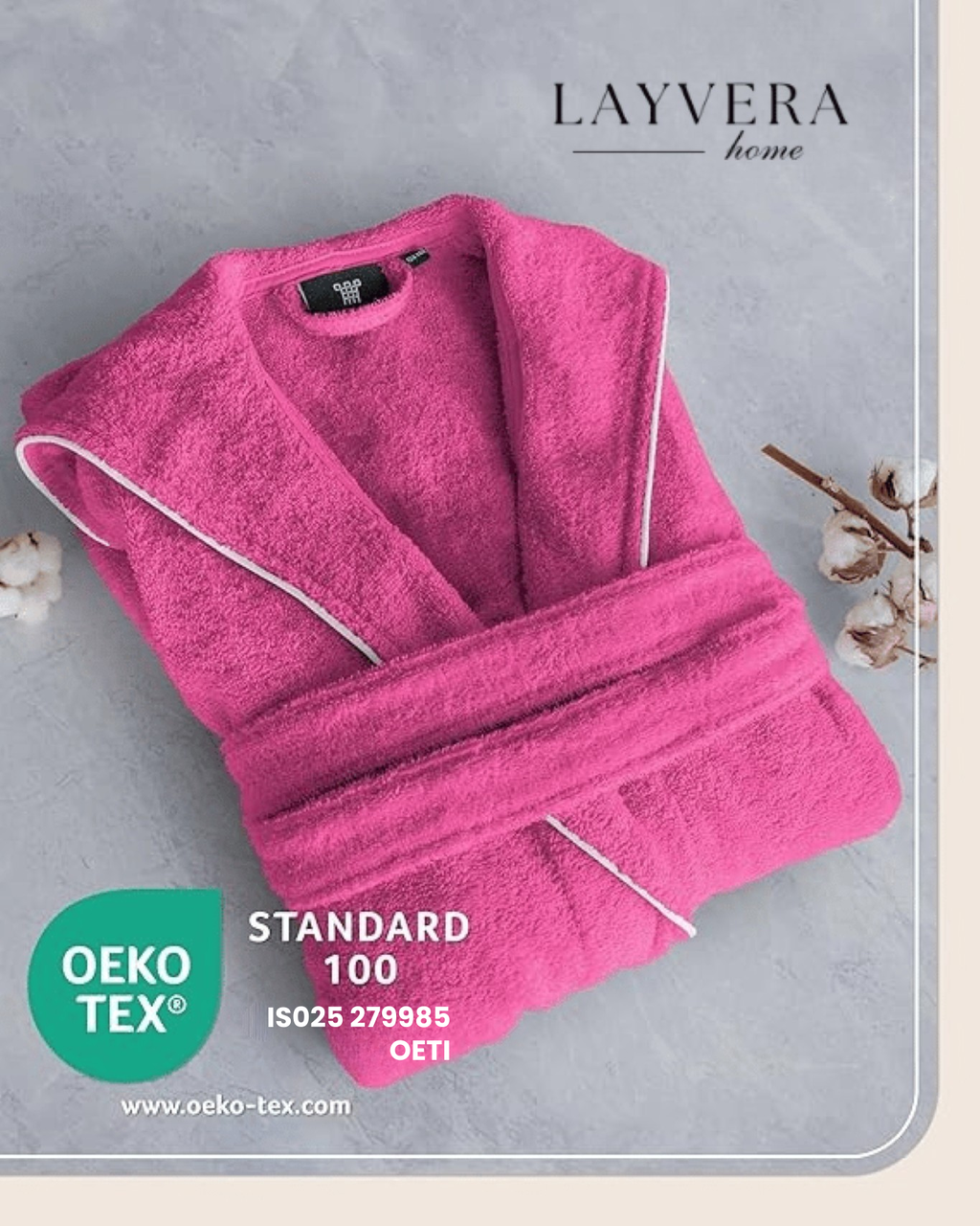 CHILDREN'S BATHROBE FUCHSIA | 100% Cotton - Soft Texture - Hooded - Pocket - Piping