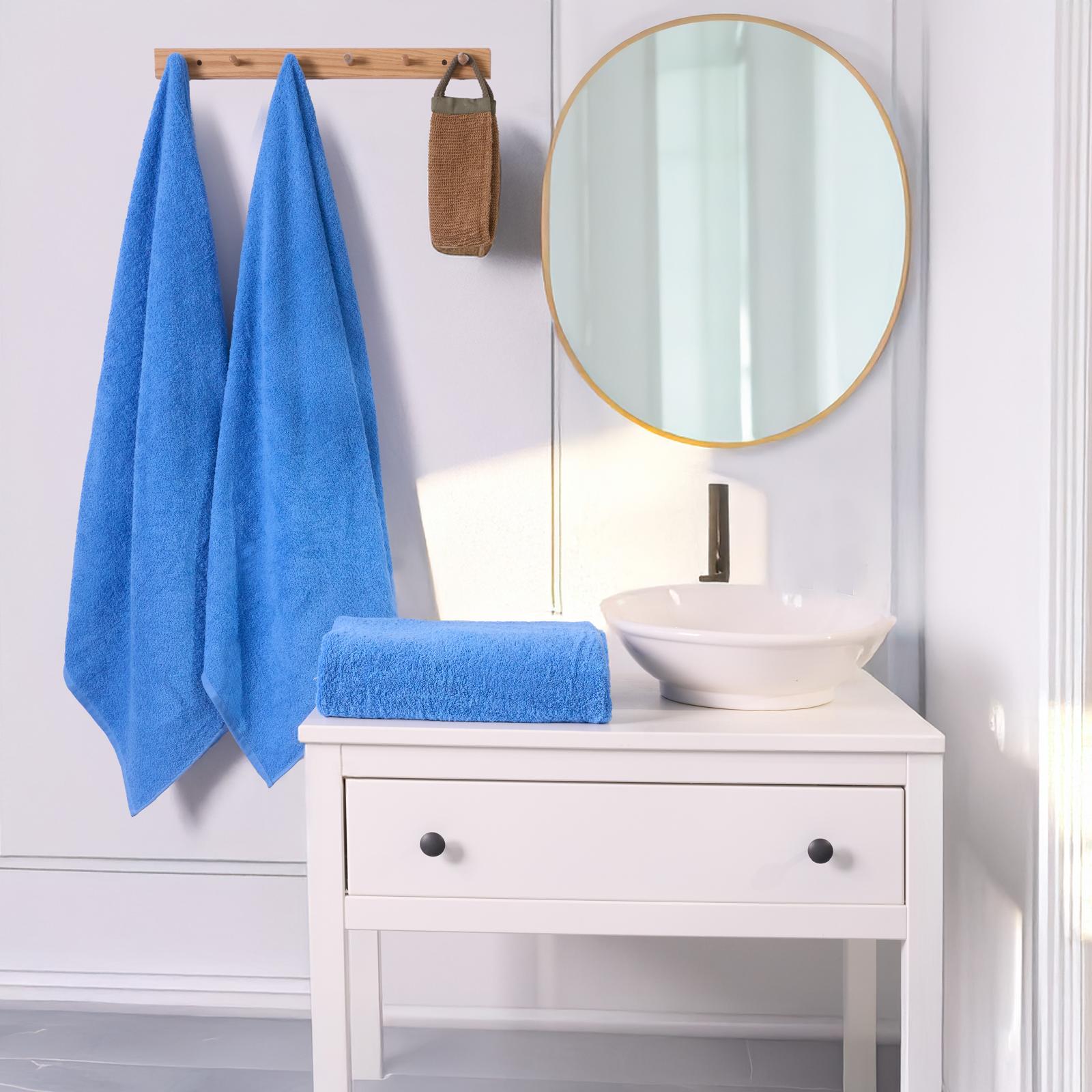 BANYO HAVLUSU 90X150 | 6'lı Set-%100 Pamuk-Mavi