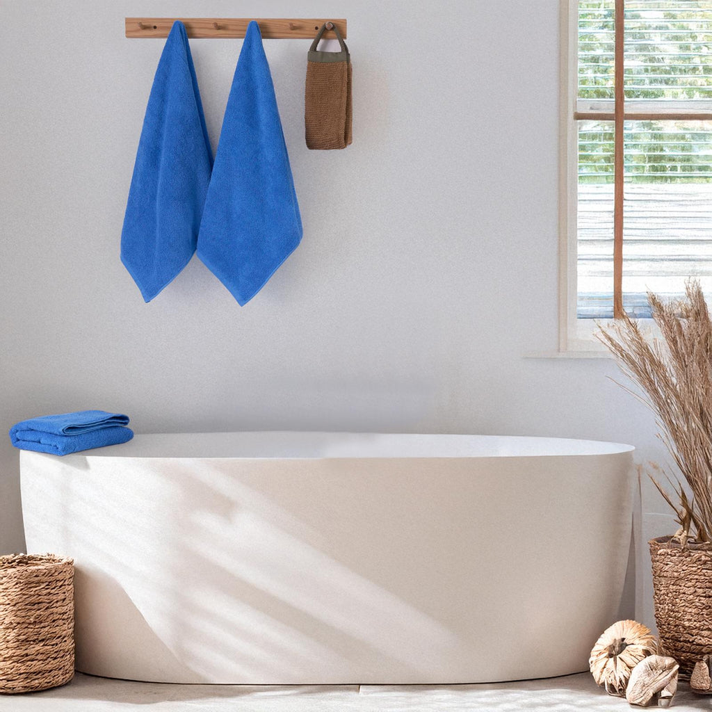 HANDTUCH 50 x 90 cm | 3er-Set – 100 % Baumwolle – Blau – Weiche Textur