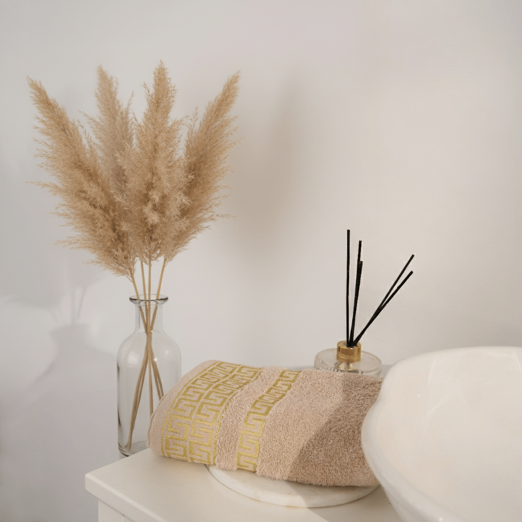 Greek Desen Havlu | %100 PAMUK-Bej-Banyo-Mutfak-Desenli