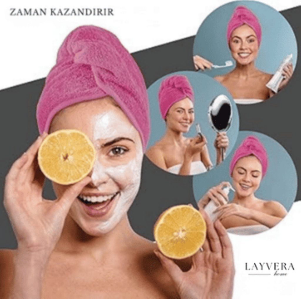 SAÇ BONESİ FUŞYA | Saç Havlusu-Makyaj Havlusu-Akrilik Düğmeli-%100 Pamuklu-Makyaj Bonesi