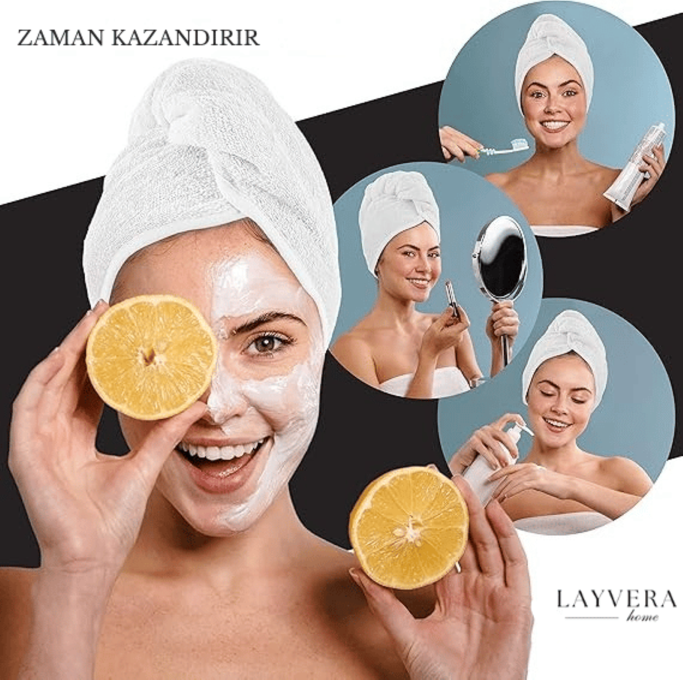 SAÇ BONESİ BEYAZ | Saç Havlusu-Makyaj Havlusu-Akrilik Düğmeli-%100 Pamuklu-Makyaj Bonesi