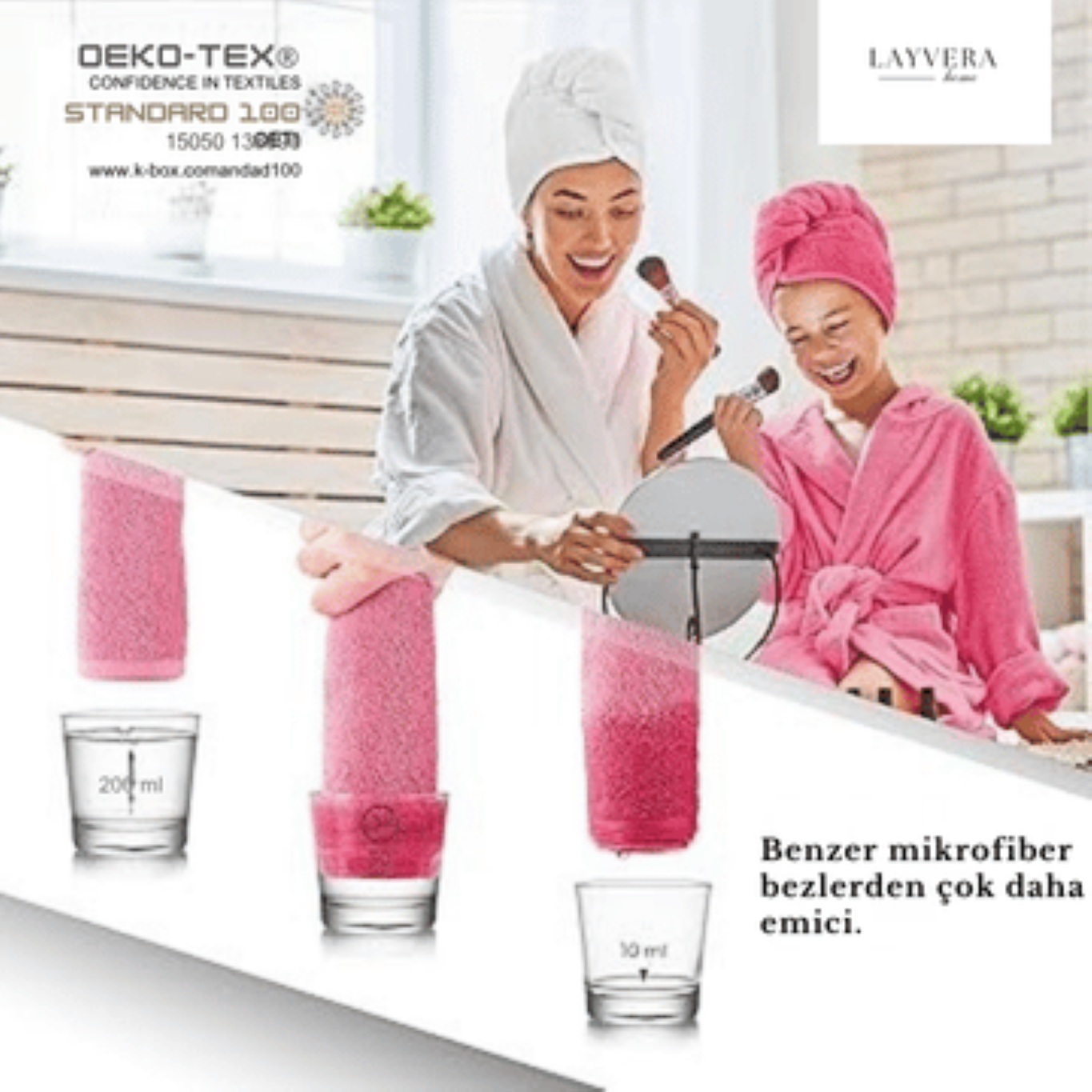 SAÇ BONESİ PEMBE | Saç Havlusu-Makyaj Havlusu-Akrilik Düğmeli-%100 Pamuklu-Makyaj Bonesi