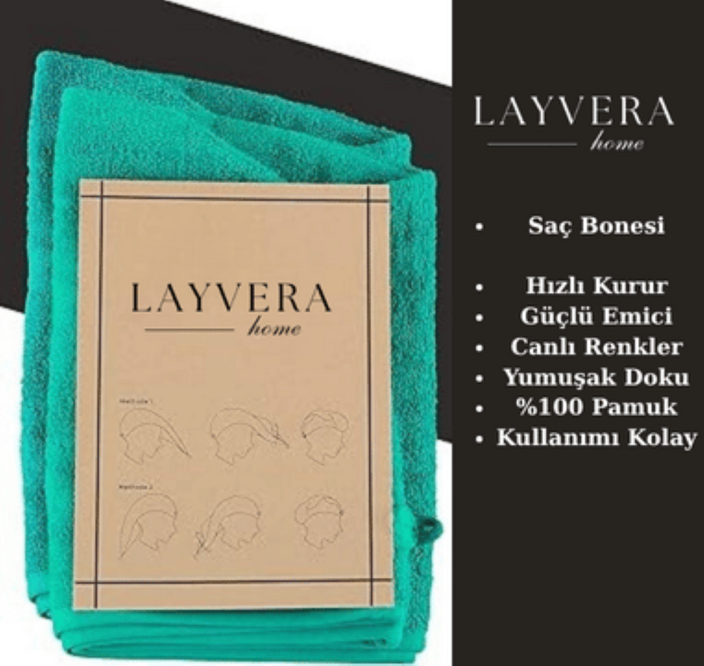 SAÇ BONESİ YEŞİL | Saç Havlusu-Makyaj Havlusu-Akrilik Düğmeli-%100 Pamuklu-Makyaj Bonesi