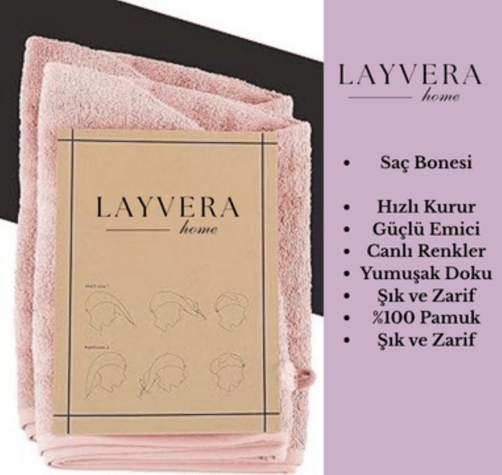 SAÇ BONESİ PEMBE | Saç Havlusu-Makyaj Havlusu-Akrilik Düğmeli-%100 Pamuklu-Makyaj Bonesi