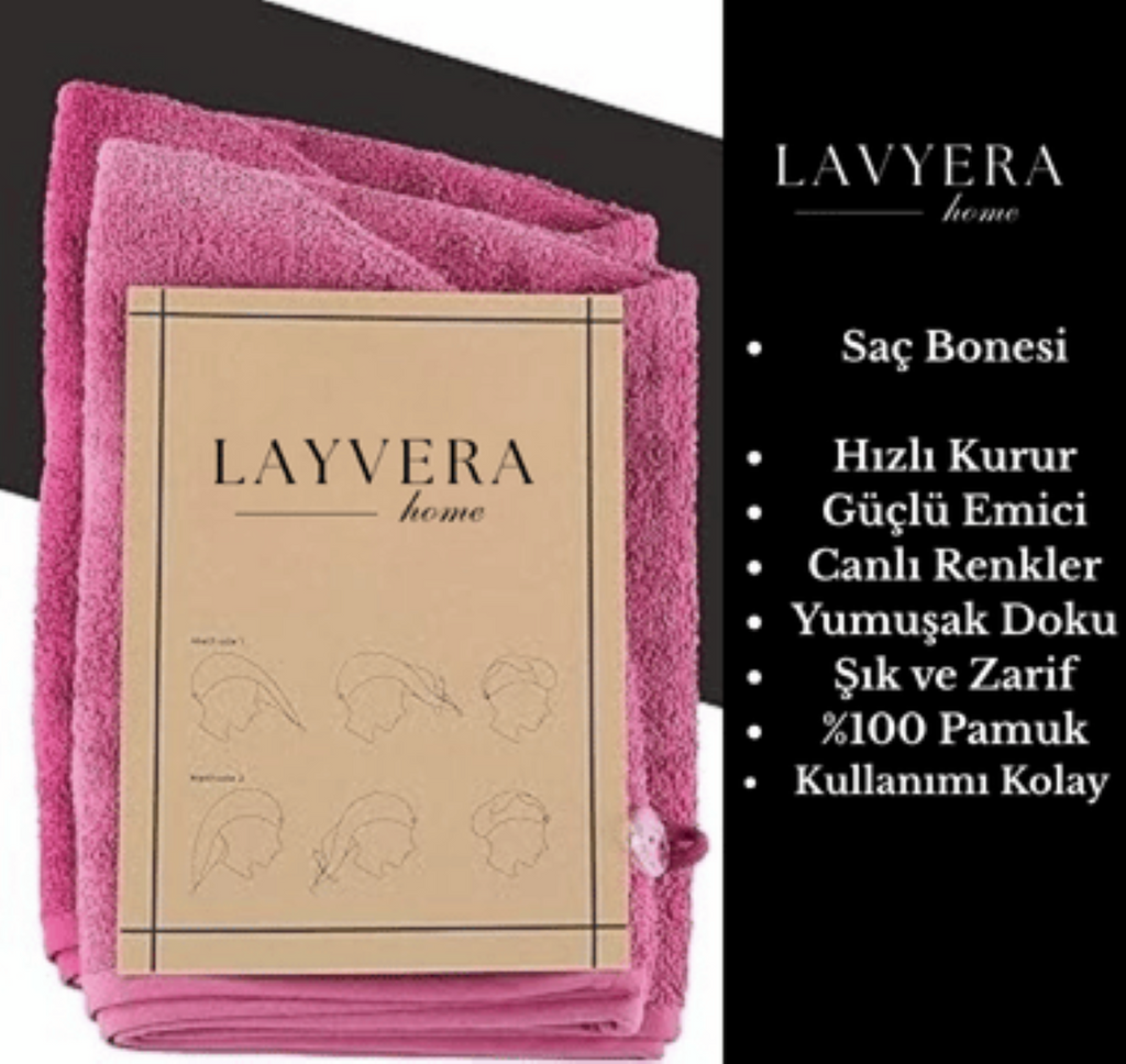 SAÇ BONESİ FUŞYA | Saç Havlusu-Makyaj Havlusu-Akrilik Düğmeli-%100 Pamuklu-Makyaj Bonesi
