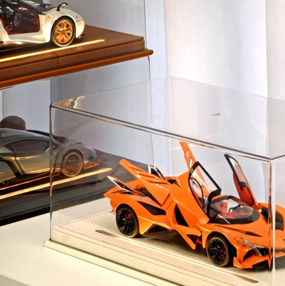 1:24 Premium Acrylic Car Model Display Box with Leather Base