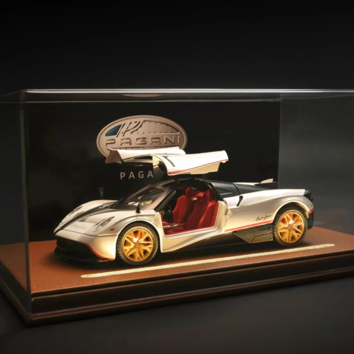 1:24 Premium Acrylic Car Model Display Box with Leather Base