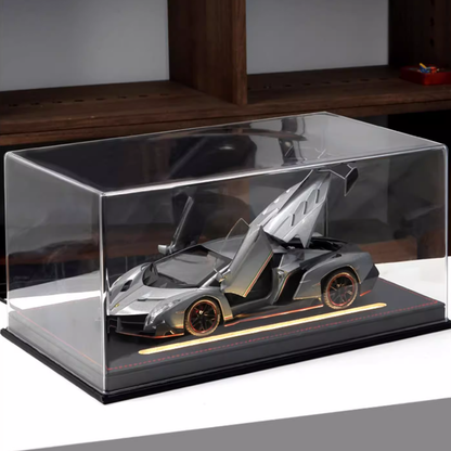 1:24 Premium Acrylic Car Model Display Box with Leather Base