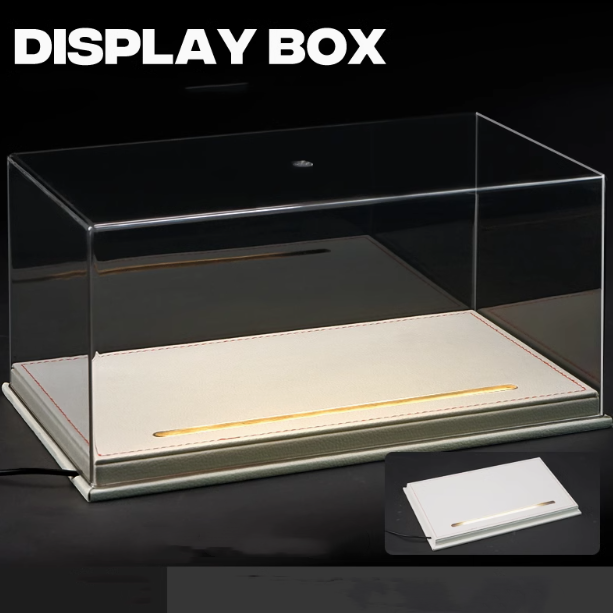 1:24 Premium Acrylic Car Model Display Box with Leather Base