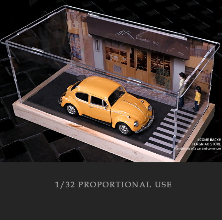 1:32 Vintage Street Scene Car Model Display Box