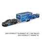 1:64 Ford & Chevrolet 3-in-1 Trailer Alloy Car Model Metal Vehicle