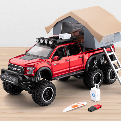 1:32 Ford Raptor Pickup Truck with Camper Alloy Model