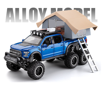 1:32 Ford Raptor Pickup Truck with Camper Alloy Model