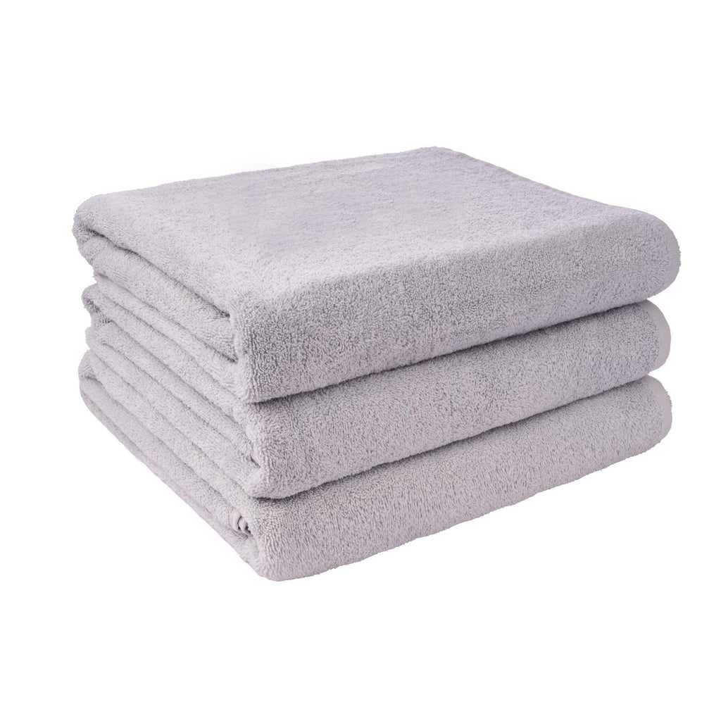 Handtuch 90 x 150 cm, Grau | 3er-Set – 100 % Baumwolle – Weiche Textur